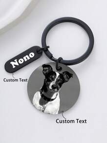 Personalisierter eingravierter runder Schlüsselanhänger für Paar, eingravierter Schlüsselanhänger mit Haustier-Name, Edelstahl Katzen-/Hundeanhänger Personalisierung, geeignet für Katzen, Hunde, Kleintiere, Erinnerungsgeschenk für Paar, Haustiere