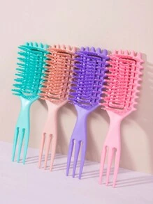 1 件卷发造型梳，卷发定型刷，卷发刷，用于梳理和塑造男士和女士的卷发以减少拉扯，带叉的软毛发刷，顺发刷可减少头发拉扯和卷发分离