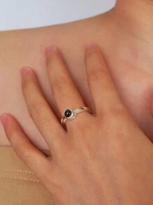 1 pièce Bague personnalisée en argent sterling avec photo en projection, bague personnalisée réglable, bague avec photo personnalisée de famille ou d'animal de compagnie, bague de couple, cadeau d'anniversaire