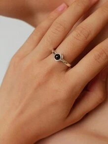1 pièce Bague personnalisée en argent sterling avec photo en projection, bague personnalisée réglable, bague avec photo personnalisée de famille ou d'animal de compagnie, bague de couple, cadeau d'anniversaire
