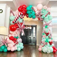 Bộ bóng bay Giáng sinh hình vòm 146 chiếc màu hồng đỏ xanh lục xanh lam bong bóng cao su vòng hoa màu hồng xanh lá cây kẹo que Giáng sinh bong bóng lá kim xoáy cho trang trí tiệc sinh nhật năm mới ngày lễ - Nhiều màu - Xem 7