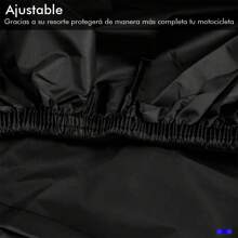 Funda de poliéster para motocicleta: resistente a los rayos UV y la arena, compatible con la mayoría de las motocicletas, color negro, resistente al sol y al viento, ideal para ciclismo al aire libre, accesorios para motocicletas, equipo de ciclismo, diseño moderno, material duradero, equipo de protección. - Negro - Ver 7