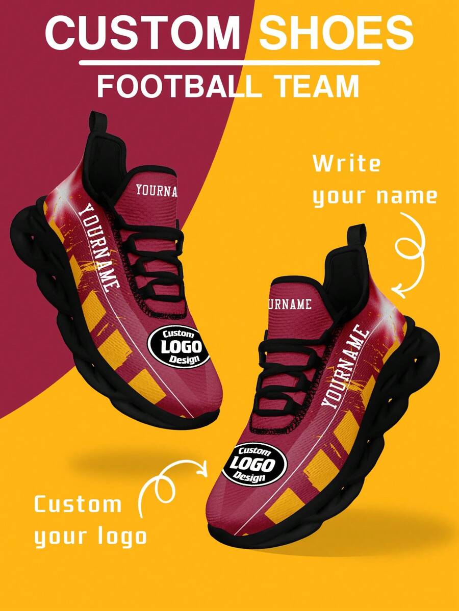 Men's Custom Logo Custom Name Sneakers, Arizona Football Designed Name Customization Lightweight Comfortable Soft Bottom Sneakers For Men, Gym Training Breathable Tennis Shoes Unique Gift For Mom/Dad/Her/Him/Girlfriend/Boyfriend/Wife/Husband/Friend ﻿ - Black - View 1