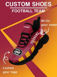 Men's Custom Logo Custom Name Sneakers, Arizona Football Designed Name Customization Lightweight Comfortable Soft Bottom Sneakers For Men, Gym Training Breathable Tennis Shoes Unique Gift For Mom/Dad/Her/Him/Girlfriend/Boyfriend/Wife/Husband/Friend ﻿ - Black - View 2