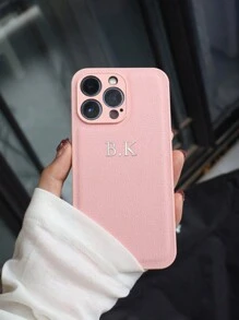 Personalized Case Compatible With Iphone 16 15 14 13 12 11 Pro Max Custom Name Initials Leather Cover Compatible With Iphone 16 Pro Max Silver Letters
