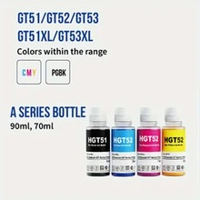 90ml 和 70ml 染料墨水补充装兼容 HP SMART TANK 打印机系列，兼容 GT51/GT52/GT53/GT51XL/GT53XL - 黑色+青色+洋紅色+黃色 - 查看 3