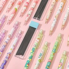 1 bộ/106 chiếc Bộ bút chì cơ họa tiết hoạt hình ngẫu nhiên, bao gồm 6 bút chì và 100 ruột chì thay thế, bút chì tự động 0,5mm dành cho học sinh và cực kỳ hấp dẫn - Nhiều màu - Xem 3