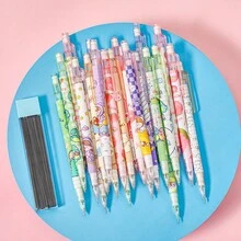 1 bộ/106 chiếc Bộ bút chì cơ họa tiết hoạt hình ngẫu nhiên, bao gồm 6 bút chì và 100 ruột chì thay thế, bút chì tự động 0,5mm dành cho học sinh và cực kỳ hấp dẫn - Nhiều màu - Xem 2