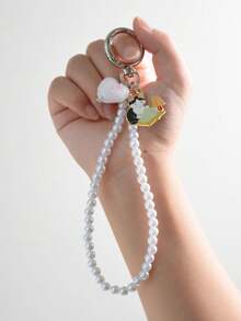 1 件全新优雅仿樱桃和仿珍珠装饰手机挂饰流苏钥匙扣包包吊坠礼物创意手机饰品 - 彩色 - 查看 11
