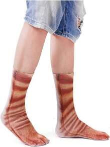 1 Paar Tierpfoten Muster Socken, lustige 3D Tier Socken, Herren & Paare Knöchelsocken, warme Winter Socken, verrückte Neuheit Spaß Geschenk Socken, Herbst - Verschiedenfarbig - Übersicht 9