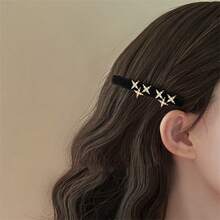 2 chiếc/bộ kẹp tóc đính đá ngôi sao nhung Pháp tinh tế, kẹp tóc thiết kế hình trái tim thanh lịch sang trọng, thích hợp để tạo kiểu và đi chơi hàng ngày - Nhiều màu - Xem 2