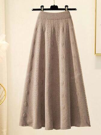 Abito maglia jacquard elegante da donna, caldo