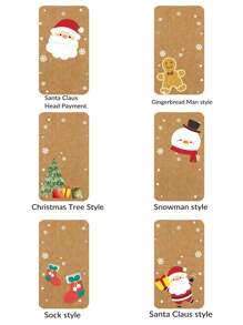 8/16/24pcs Christmas Cute Hats, Santa Claus, Snowman, Christmas Tree, Christmas Socks Series Cute Pendants, Gift Envelope Pendants, Christmas Tree Pendants Customized Text, Car Pendants, Christmas Tree Pendants - Multicolor - View 3