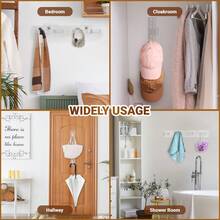 Acrylic Hat Organizer 4 Packs, Hat Rack For 16 Hat Holder, Bathroom Towel Wall Hooks Heavy Duty, Self-Adhesive & Dirlled Installation Baseball Cap Organizer, Hat Storage And Organization Gift