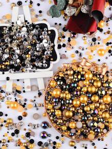 1.060Z，彩色树脂美甲珍珠和水钻用于服装装饰，半圆形平底珍珠用于美甲装饰美甲用品指甲美甲饰品美甲宝石 - 彩色 - 查看 8