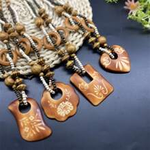 4 件套复古简约木质串珠项链套装，棕色调，适合女性日常、节日派对、时装秀、街头、度假、休闲装、配饰、小礼物，用途广泛