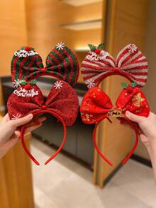 1/2 Chiếc Băng Đô Cài Tóc Nơ Lớn Phong Cách Giáng Sinh Cho Bé Gái - Nhiều màu - Xem 2