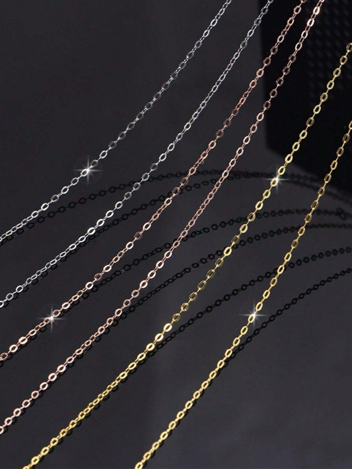 1pcs S925 Sterling Silver Chain Necklace Elegant Minimalist Design