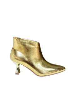 KESCA Women's Ankle Boots With Medium Heels, Low Boots For Women - Gold - View 4