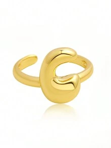 1 chiếc nhẫn 26 chữ cái tiếng Anh có thể điều chỉnh, dành cho nữ, chất liệu đồng, phù hợp để đeo hàng ngày, đi nghỉ và dự tiệc, quà tặng tùy chỉnh và cá nhân hóa cho ngày lễ, sinh nhật và kỷ niệm - nhẫn - Xem 22