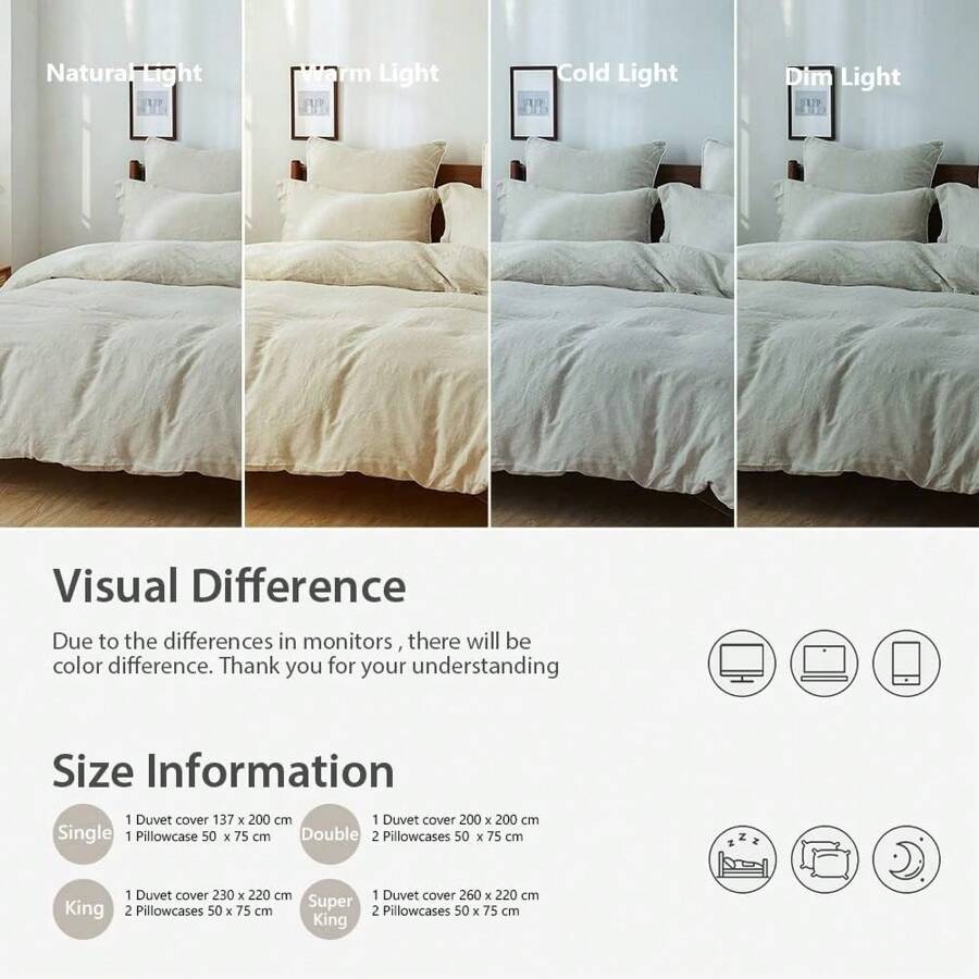 Super King Duvet Cover Set100 Linen Duvet Cover1 Breathable Soft