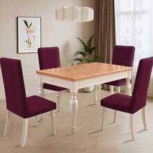 Ystyle Chair Covers With Backrest 6 Pieces, Stretch Chair Covers Living Room Kitchen, Universal Stretch Chair Covers, Modern Anti-Scratch Cat Chair Covers - Burgundy - View 3