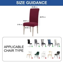 Ystyle Chair Covers With Backrest 6 Pieces, Stretch Chair Covers Living Room Kitchen, Universal Stretch Chair Covers, Modern Anti-Scratch Cat Chair Covers - Burgundy - View 6