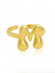 1 chiếc nhẫn 26 chữ cái tiếng Anh có thể điều chỉnh, dành cho nữ, chất liệu đồng, phù hợp để đeo hàng ngày, đi nghỉ và dự tiệc, quà tặng tùy chỉnh và cá nhân hóa cho ngày lễ, sinh nhật và kỷ niệm - nhẫn - Xem 13