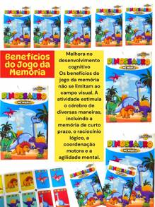 Kit 90 Jogo Da Memoria Dinossauros Infantil P/ Kit Festa Lembrancinha Aniversario Prenda Quermesse