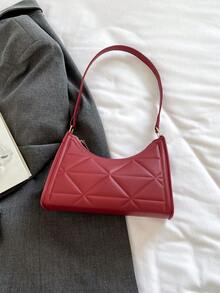 Túi đeo vai trơn đơn giản sang trọng thanh lịch tiện lợi - Màu Đỏ Sâu - Xem 2