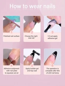 120 Cái/Túi Móng Tay Giả Thiết Kế Mới Hình Vuông Màu Hạnh Nhân Gel Mềm Làm Thủ Công Nhiều Màu In Ấn Chiều Dài Trung Bình Cho Móng Tay Giả - Nhiều màu - Xem 4