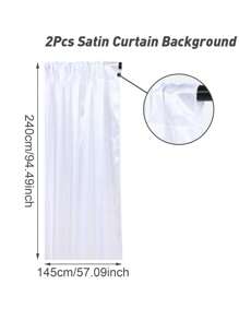 1Pc/2Pcs White Satin Backdrop Curtains For Wedding Birthday Decoration,Multiple Sizes Solid Color Background Curtain For Photography Birthday Engagement Wedding Party Decorations,Ceremony Stage Decor,Suitable For Living Room,Office Home,Bedroom Decoration,Home Decor,(Without Rod) Back To School Valentine's Day - White - View 15
