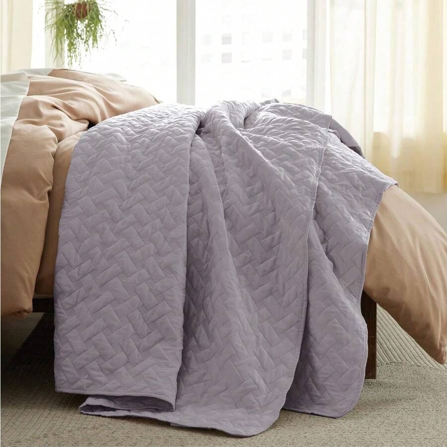 Bedsure King Size Quilt Set Lightweight Summer Quilt King Grey