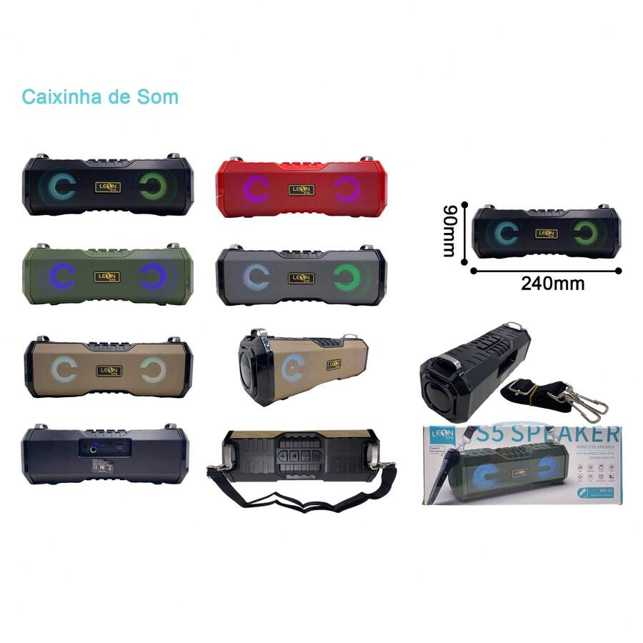 KM-S5 Portable Wireless Bluetooth Speaker - 黑色 - 查看 1