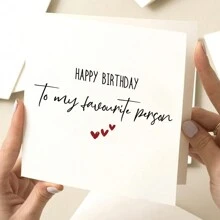 1/5 PCS, Happy Birthday To My Favourite Person, Birthday Card For Boyfriend, Girlfriend, Husband, Wife, Fiance, Romantic Birthday Card, My Soulmate Including Envelope