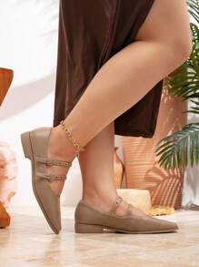 Plus Size Wide Width Flat Casual Slip-On Loafers, Versatile Commuter Shoes