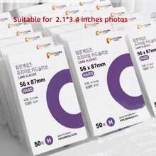 50 个高透明照片卡保护套，防水爆米花游戏高端卡套，3.4 英寸 * 2.15 英寸，照片卡套，绘图和相机卡信封 - 無色 - 查看 3