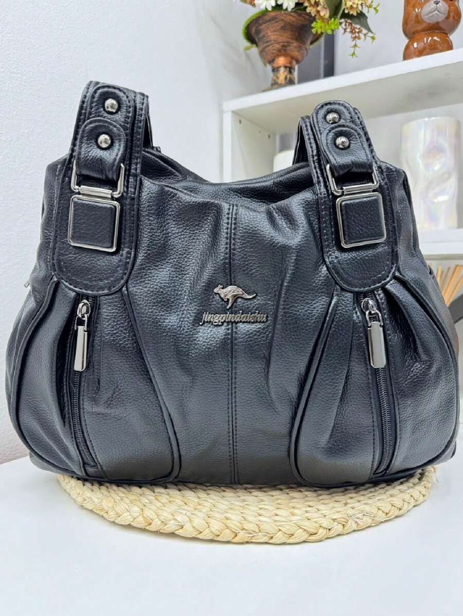 Elegant Women Business Bag, New Punk Fashion Style. Adjustable And Detachable Cross-Shoulder Straps - màu đen - Xem 1