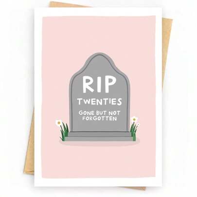 1/5 PCS, Rip Twenties, 30. urodziny, trzydziesta karta urodzinowa, śmieszna karta urodzinowa, sarkastyczna karta, niegrzeczna karta z kopertą