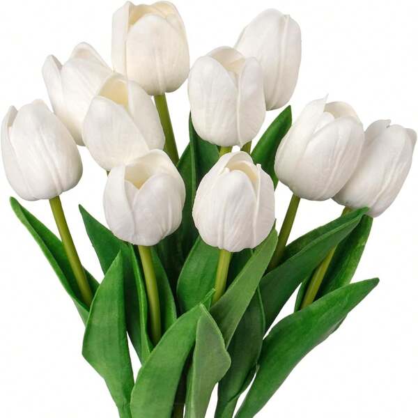 3 piezas de flores artificiales de tulipán, decoración para el hogar, flores falsas para sala de estar y dormitorio