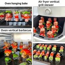 6/10/20 件套多功能空气炸锅不锈钢烤肉串，可重复使用，适用于烧烤、烤箱、防水垂直烧烤配件，适用于空气炸锅，非常适合烹饪、用餐和露营 - 彩色 - 查看 5