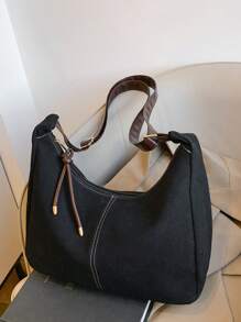 Bolsa de ombro balde fosco retrô feminina, grande capacidade, versátil