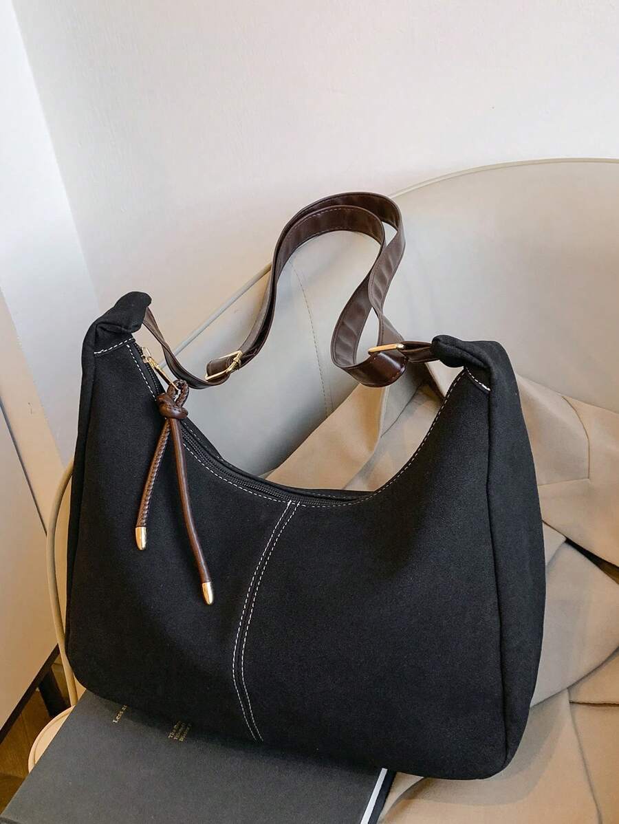 Bolsa de ombro balde fosco retrô feminina, grande capacidade, versátil
