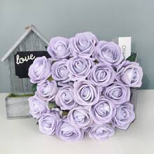 20PCS Artificial Silk Flowers Realistic Roses Bouquet Long Stem For Home Wedding Decoration Party