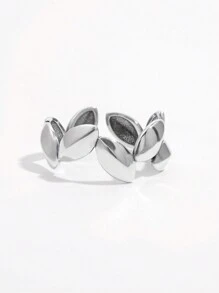 Vaerine 1 chiếc nhẫn có thể điều chỉnh hình chiếc lá bạc Sterling 925 sáng tạo, rộng rãi thời trang, phù hợp cho cả nam và nữ, món quà hoàn hảo cho các buổi hẹn hò, tiệc tùng và đeo hàng ngày - vòng điều chỉnh mở - Xem 5