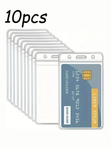 1pc/3pcs/5pcs/10pcs 防水透明超厚水平和垂直塑料透明 S PVC 可密封防水名片保护器公交银行卡保护器卡徽章夹轻便便携式卡白领工作者节日周年纪念生日礼物配件礼品卡套卡夹钱包名片夹信用卡夹教师挂绳带身份证夹卡夹女士女士男士卡片钱包 - 無色 - 查看 13