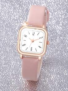 4 chiếc đồng hồ đeo tay thạch anh vuông thời trang bằng da cho cặp đôi + vòng tay trái tim tinh tế cho mùa tựu trường Giáng sinh Lễ tạ ơn Ngày lễ tình nhân - Nhiều màu - Xem 6