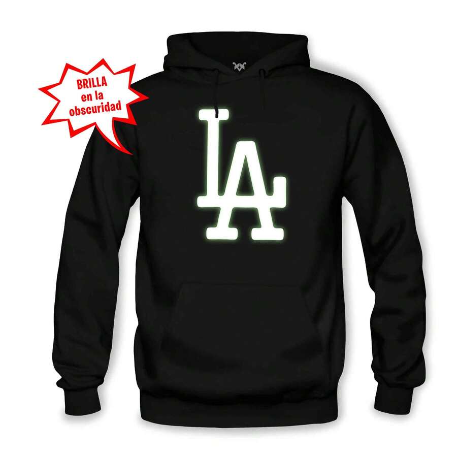 Sudadera baseball los Angeles LA Color negro BRILLA en la Obscuridad - Negro - Ver 1