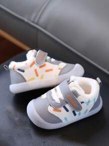 Zapatillas de invierno suaves y antideslizantes, impermeables y con forro térmico, de estilo lindo y a la moda para niños y niñas de 6 meses a 3 años, zapatos casuales para caminar en interiores/exteriores con y banda elástica, fácil de poner y quitar, para bebés
