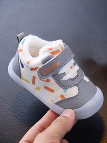 Zapatillas de invierno suaves y antideslizantes, impermeables y con forro térmico, de estilo lindo y a la moda para niños y niñas de 6 meses a 3 años, zapatos casuales para caminar en interiores/exteriores con y banda elástica, fácil de poner y quitar, para bebés
